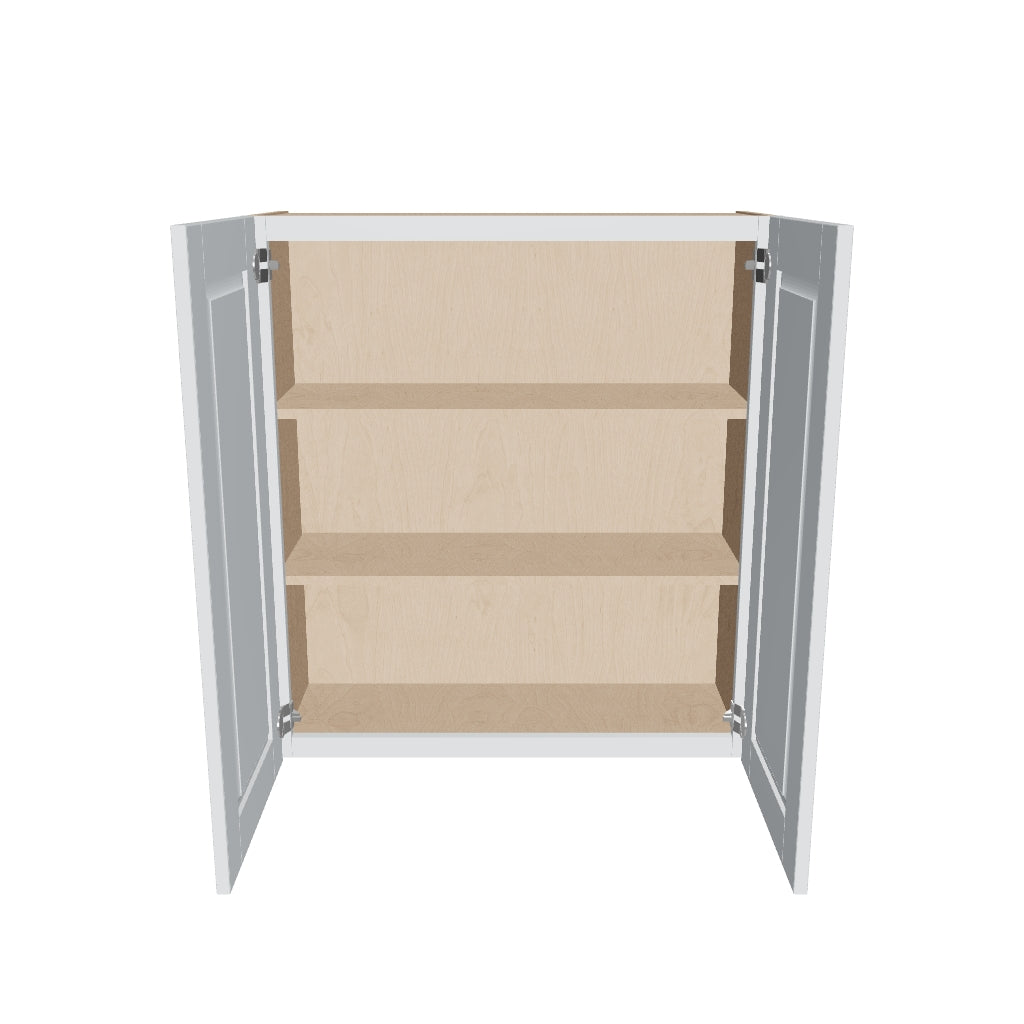 J&K White Shaker S8 Double Door Wall Cabinet   33" W x 36" H