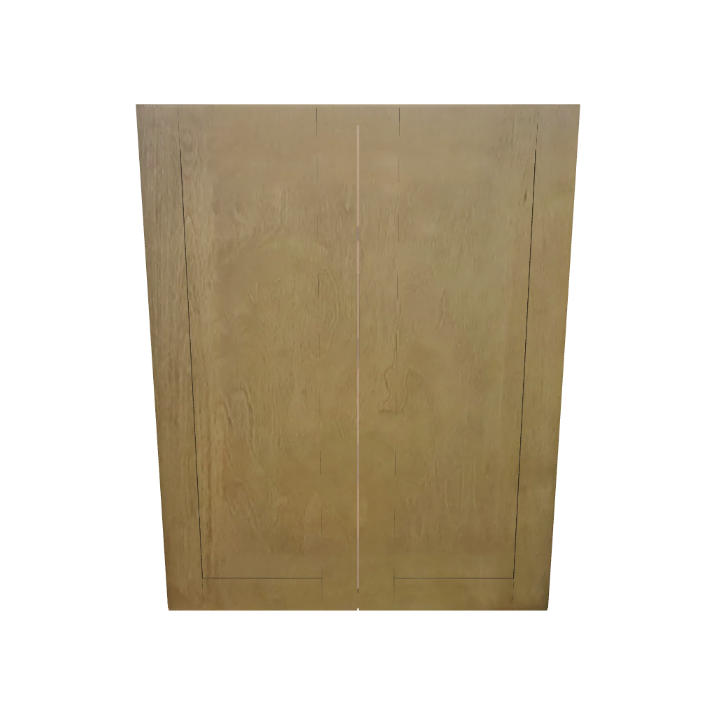 Modernform Cabinet Natural Shaker 33" W X 42" H X 12" D Double Door Wall Cabinet