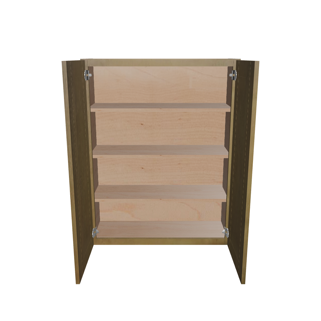 Modernform Cabinet Natural Shaker 33" W X 42" H X 12" D Double Door Wall Cabinet