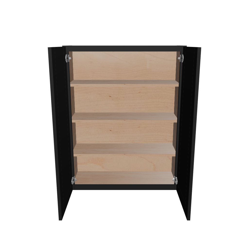 Modernform Cabinet Onyx Black Shaker 33" W X 42" H X 12" D Double Door Wall Cabinet