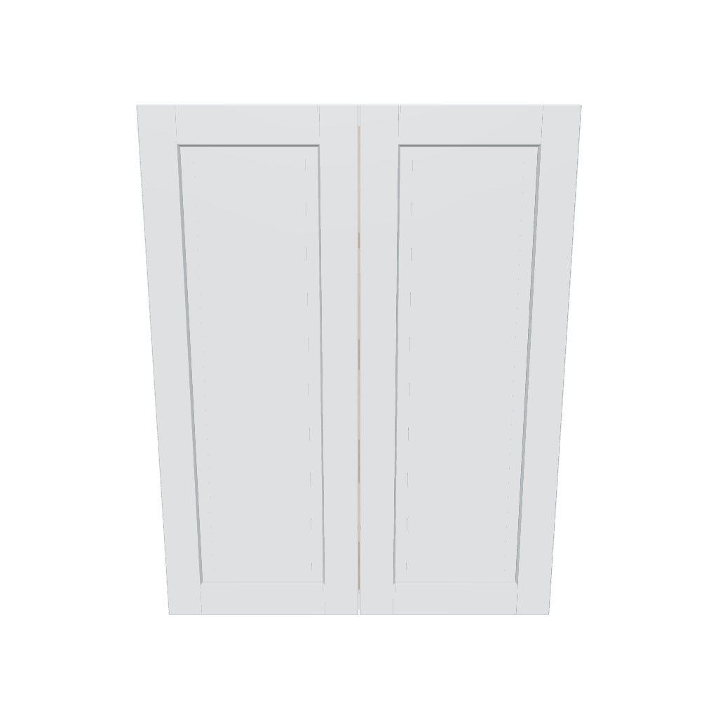 J&K White Shaker S8 Double Door Wall Cabinet   33" W x 42" H