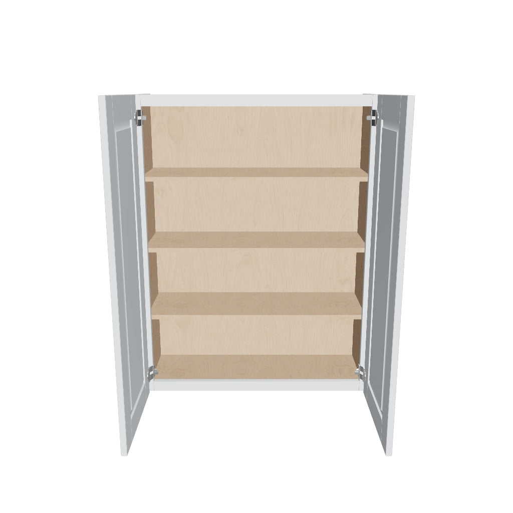 J&K White Shaker S8 Double Door Wall Cabinet   33" W x 42" H