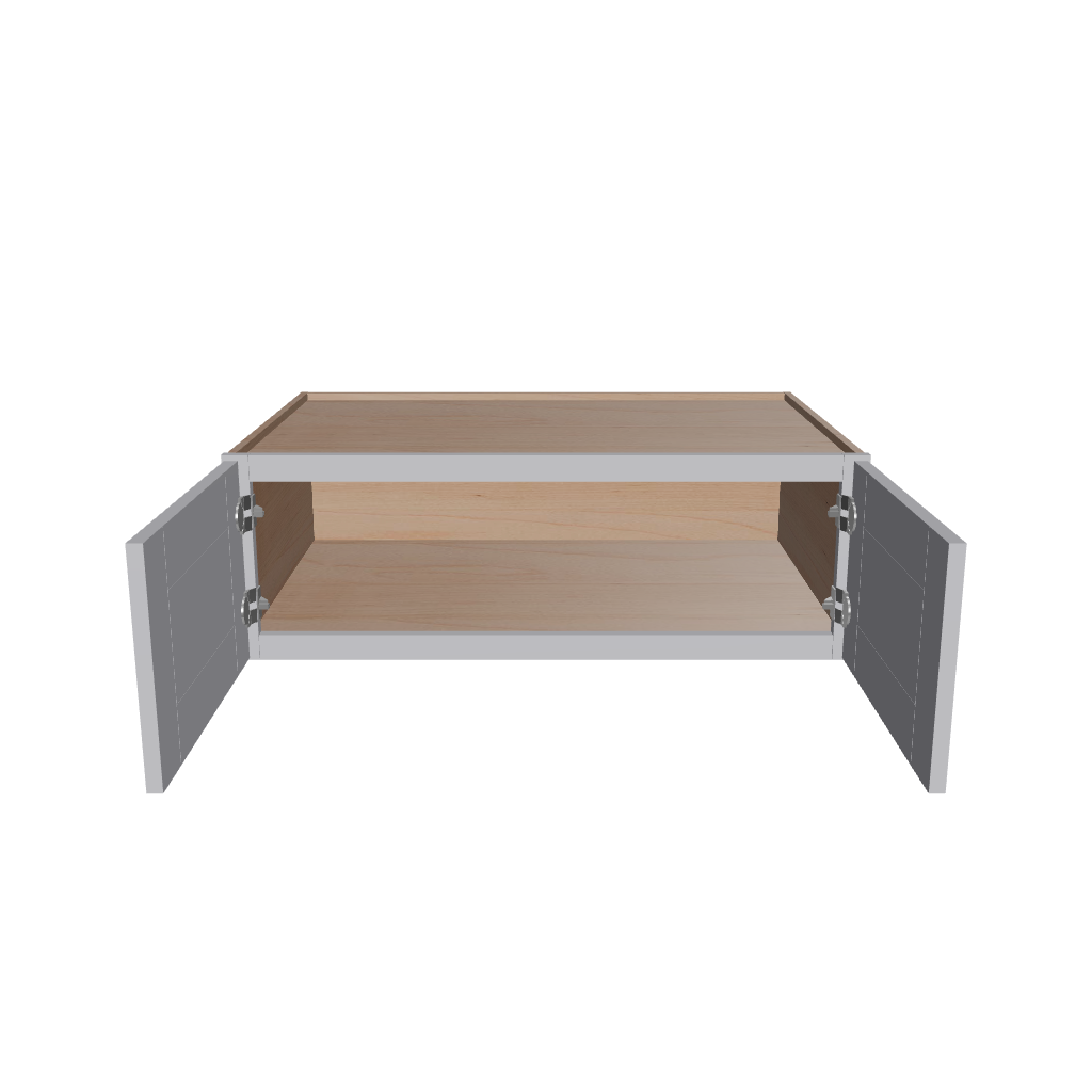 Modernform Cabinet Grey Shaker 36" W X 12" H X 24" D Double Door Wall Cabinet