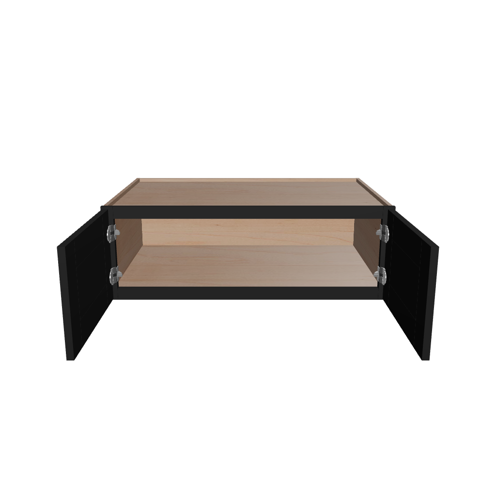 Modernform Cabinet Onyx Black Shaker 36" W X 12" H X 24" D Double Door Wall Cabinet