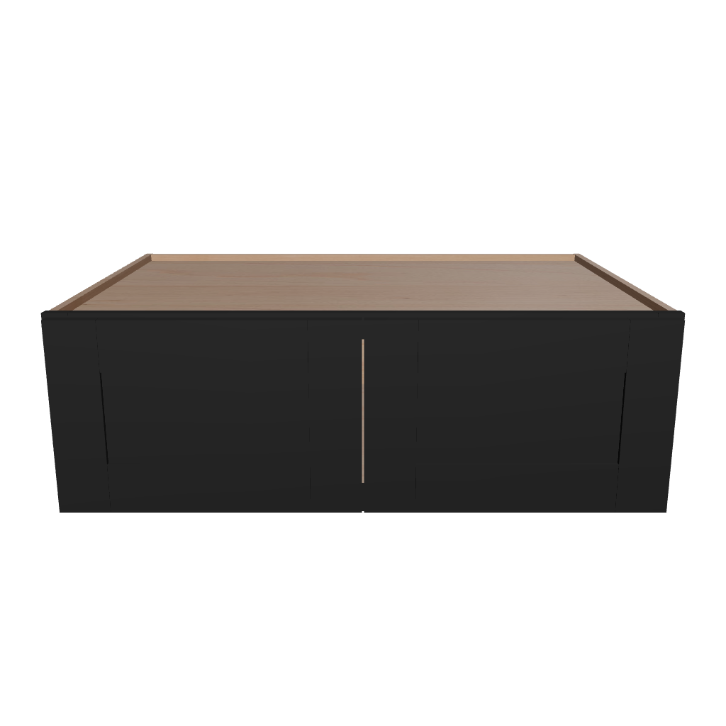 Modernform Cabinet Onyx Black Shaker 36" W X 12" H X 24" D Double Door Wall Cabinet