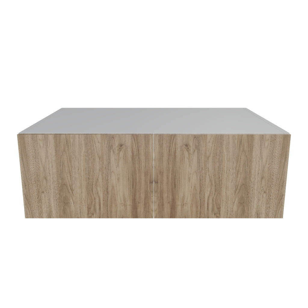 Modernform Cabinet Walnut 36" W X 12" H X 24" D Double Door Wall Cabinet
