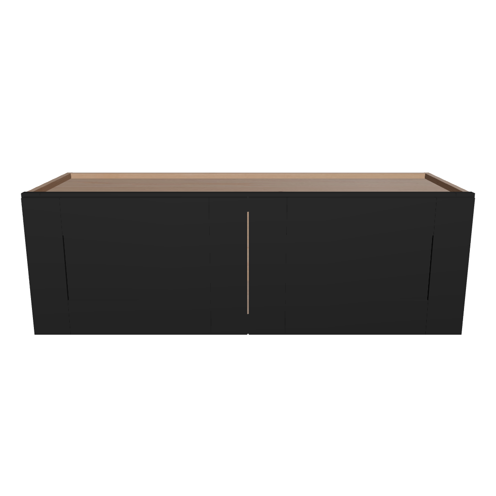 Modernform Cabinet Onyx Black Shaker 36" W X 12" H X 12" D Double Door Wall Cabinet