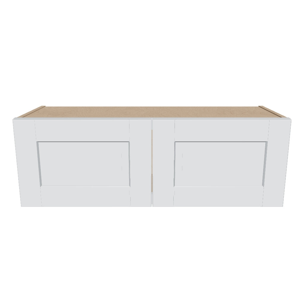 J&K White Shaker S8 Double Door Wall Cabinet   36" W x 12" H
