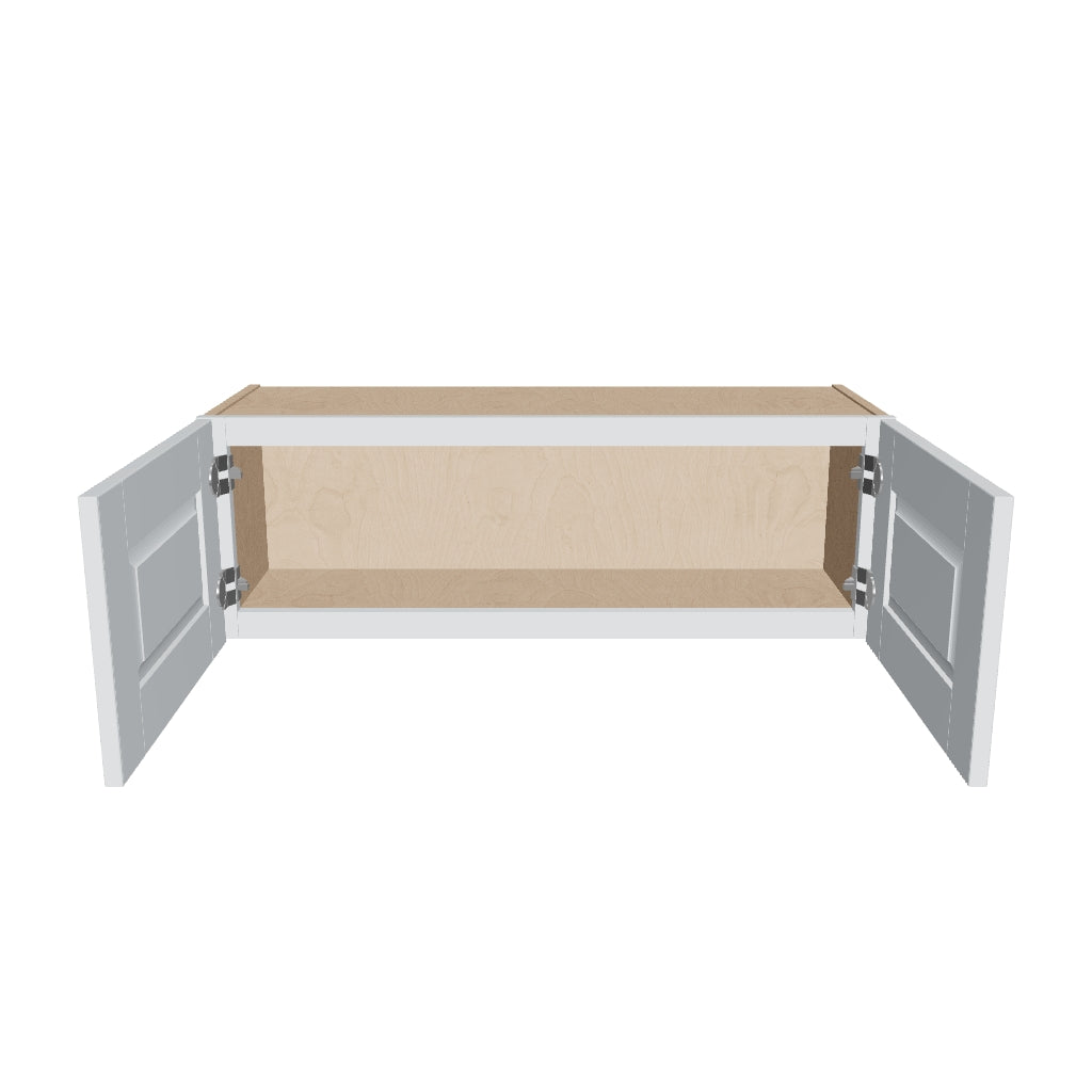 J&K White Shaker S8 Double Door Wall Cabinet   36" W x 12" H