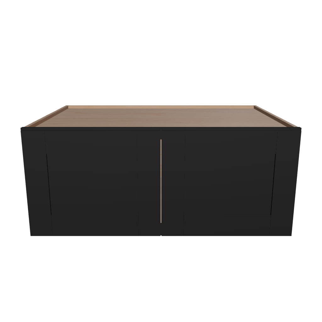 Modernform Cabinet Onyx Black Shaker 36" W X 15" H X 24" D Double Door Wall Cabinet