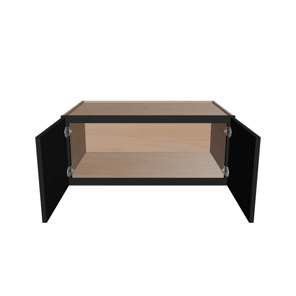 Modernform Cabinet Onyx Black Shaker 36" W X 15" H X 24" D Double Door Wall Cabinet