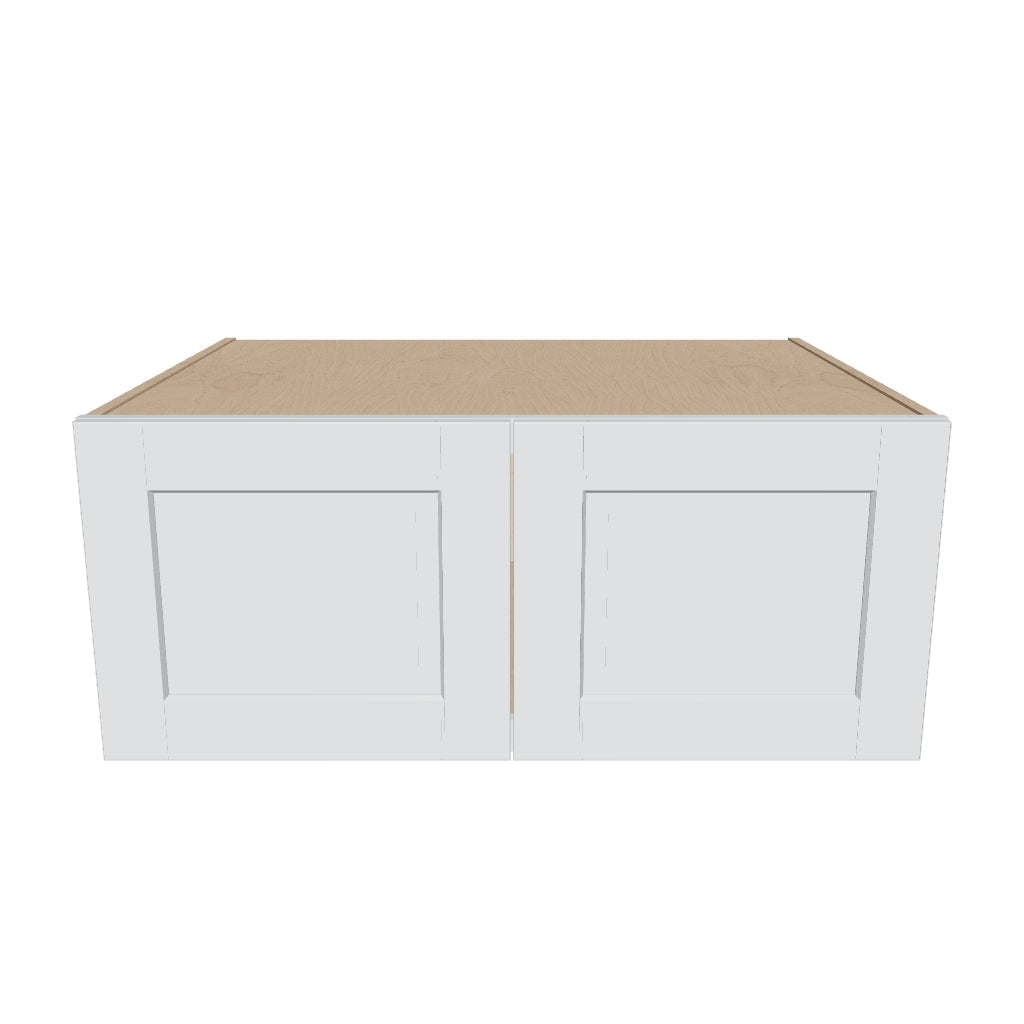 J&K White Shaker S8 Refrigerator Wall Cabinet   36" W x 15" H x 27" D