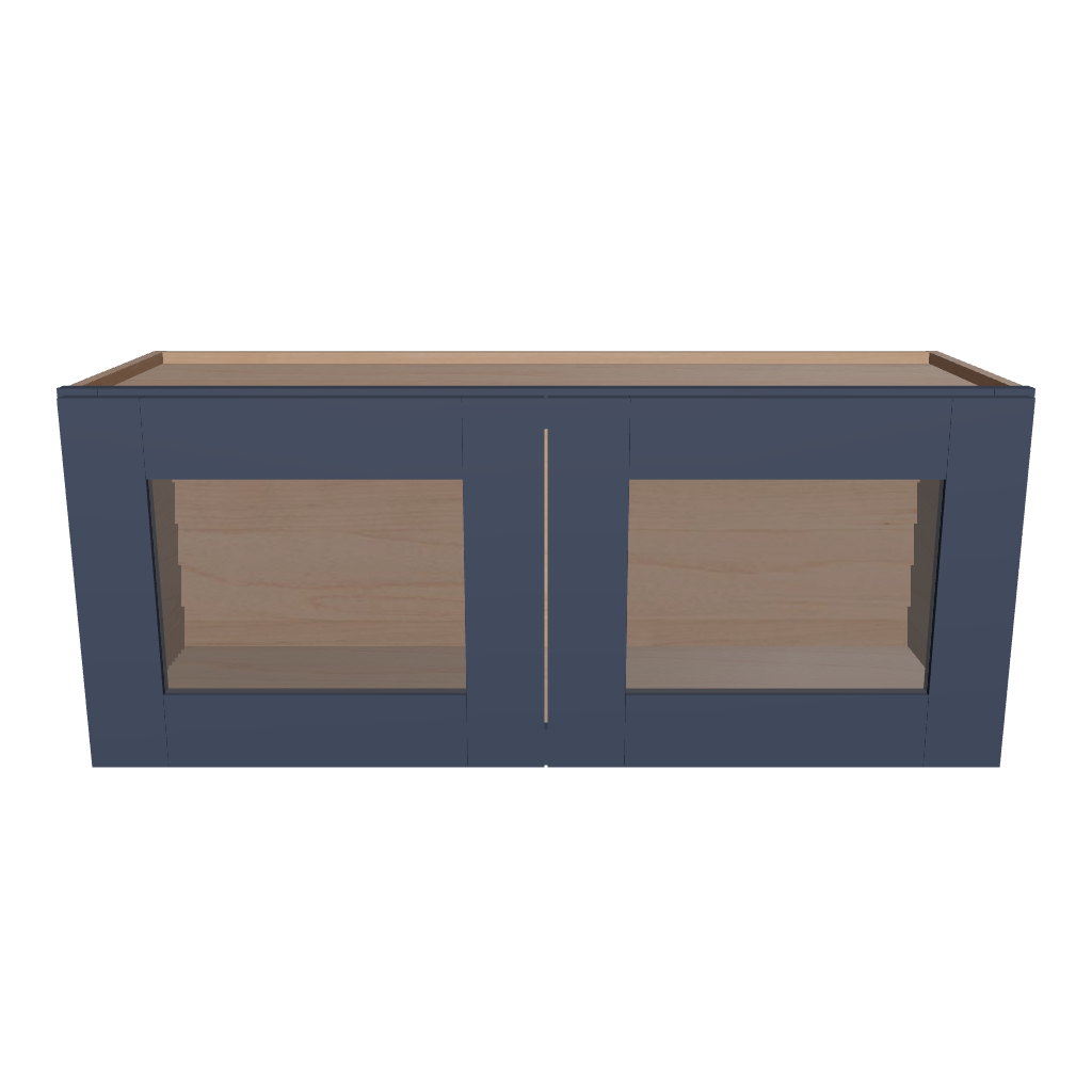 Modernform Cabinet Signature Blue 36" W X 15" H X 12" D Double Glass Door Wall Cabinet