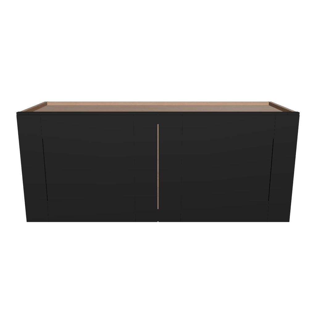 Modernform Cabinet Onyx Black Shaker 36" W X 15" H X 12" D Double Door Wall Cabinet