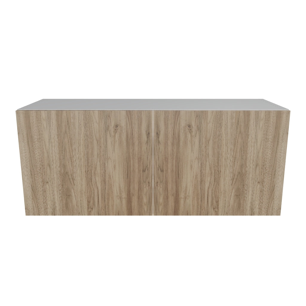 Modernform Cabinet Walnut 36" W X 15" H X 12" D Double Door Wall Cabinet