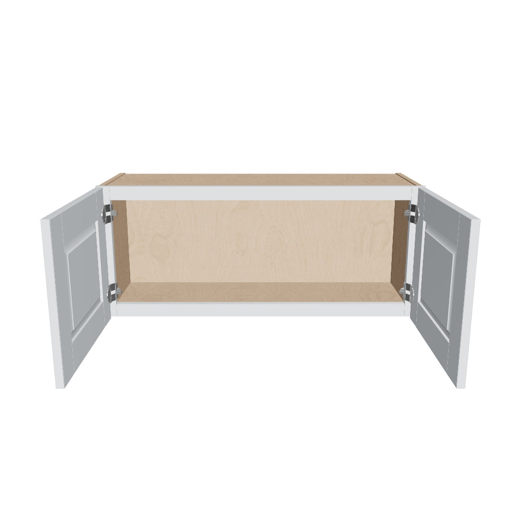 J&K White Shaker S8 Double Door Wall Cabinet   36" W x 15" H