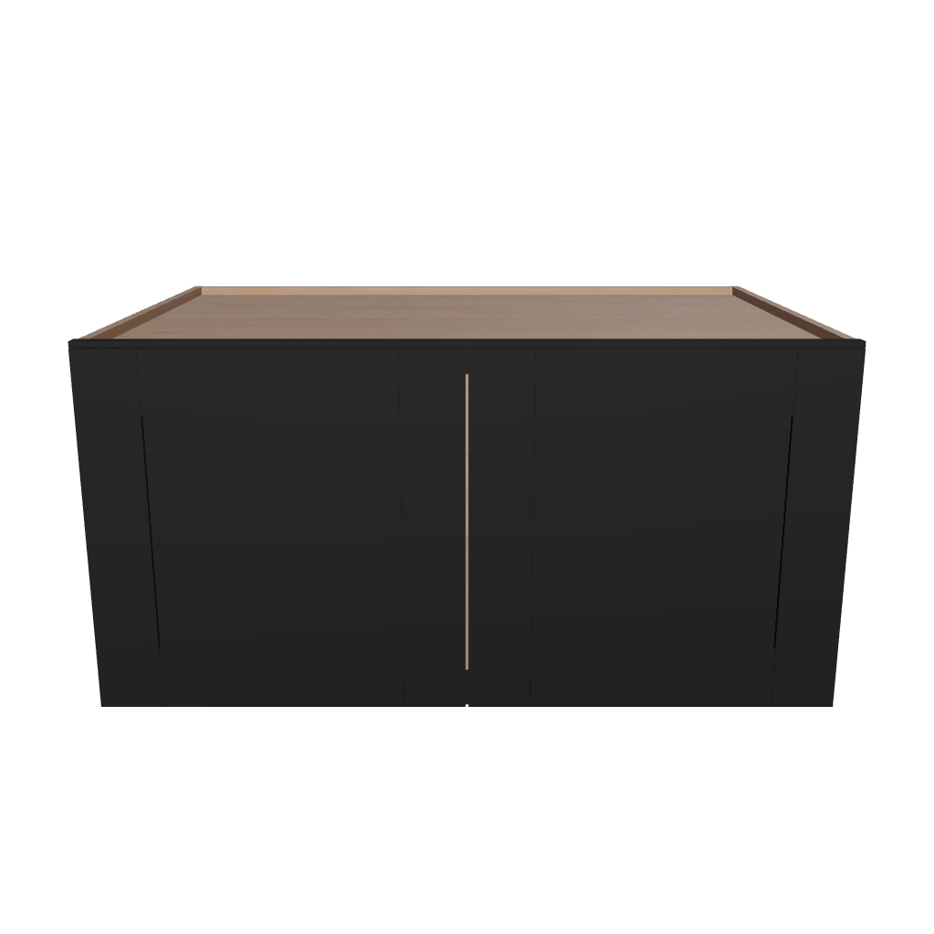 Modernform Cabinet Onyx Black Shaker 36" W X 18" H X 24" D Double Door Wall Cabinet
