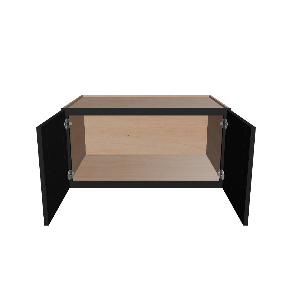 Modernform Cabinet Onyx Black Shaker 36" W X 18" H X 24" D Double Door Wall Cabinet