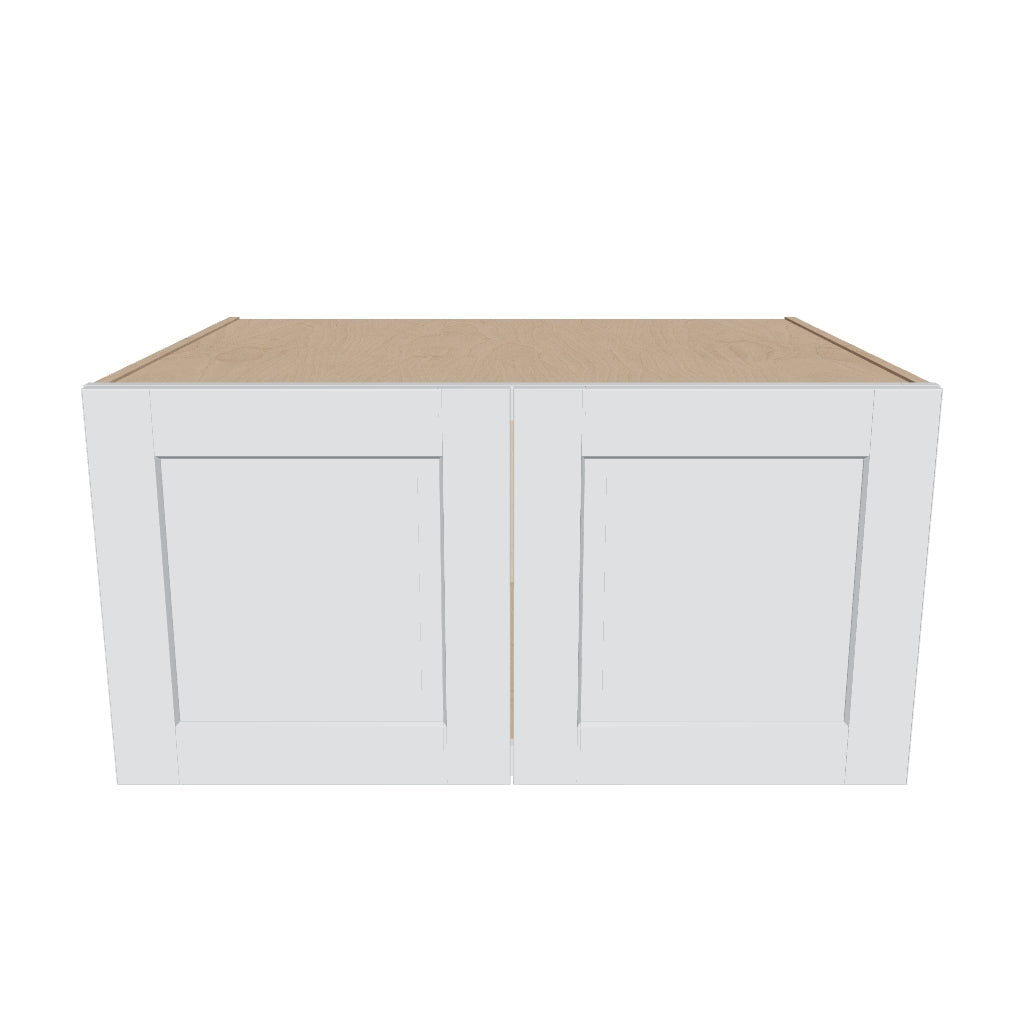 J&K White Shaker S8 Refrigerator Wall Cabinet   36" W x 18" H x 27" D
