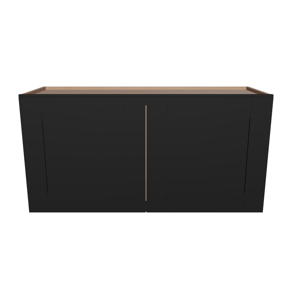 Modernform Cabinet Onyx Black Shaker 36" W X 18" H X 12" D Double Door Wall Cabinet