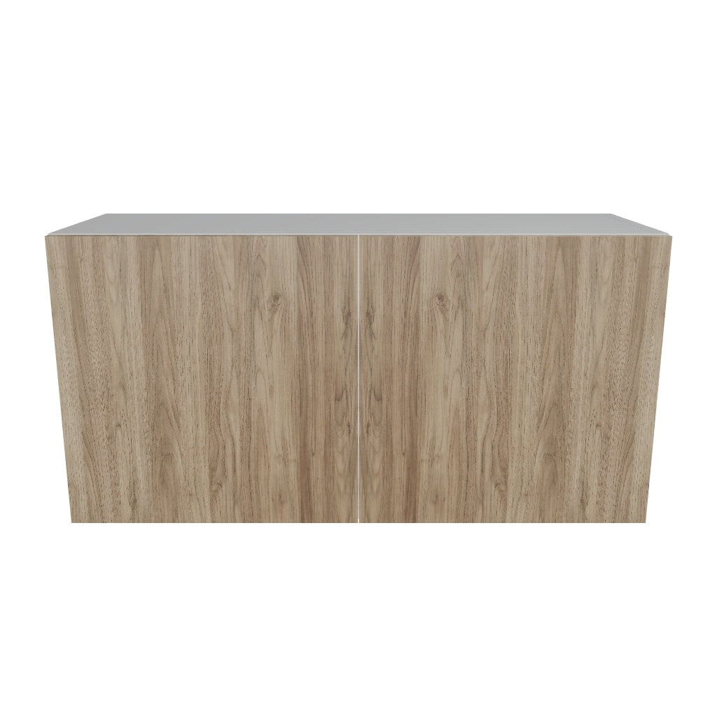 Modernform Cabinet Walnut 36" W X 18" H X 12" D Double Door Wall Cabinet