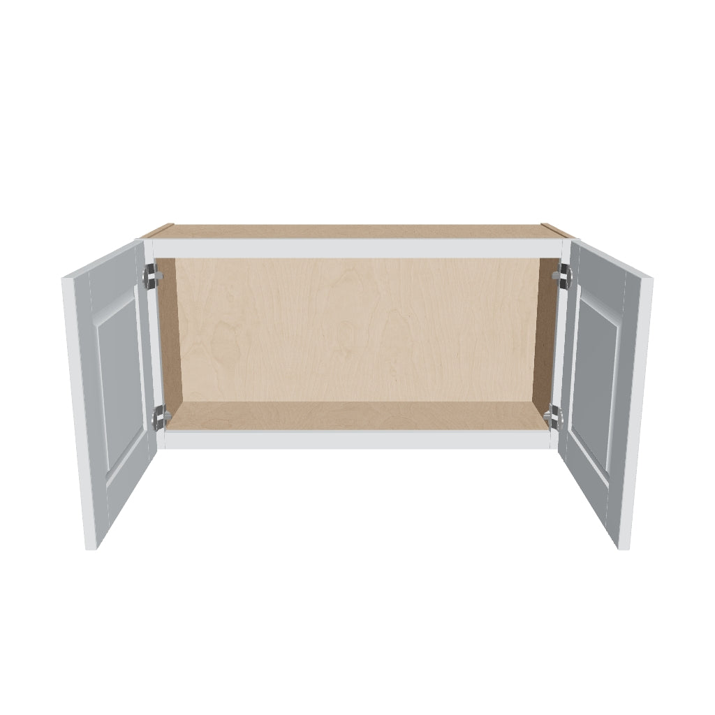 J&K White Shaker S8 Double Door Wall Cabinet   36" W x 18" H