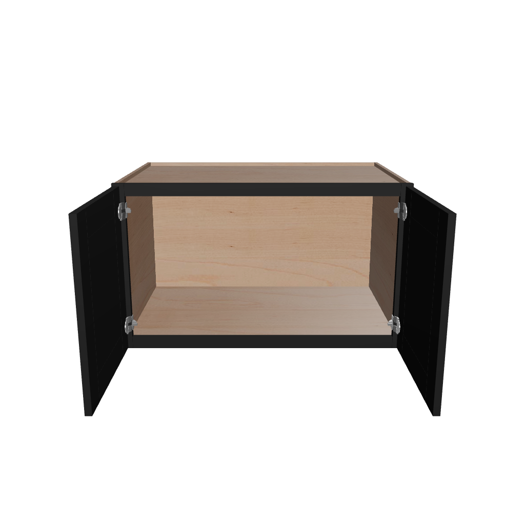 Modernform Cabinet Onyx Black Shaker 36" W X 21" H X 24" D Double Door Wall Cabinet