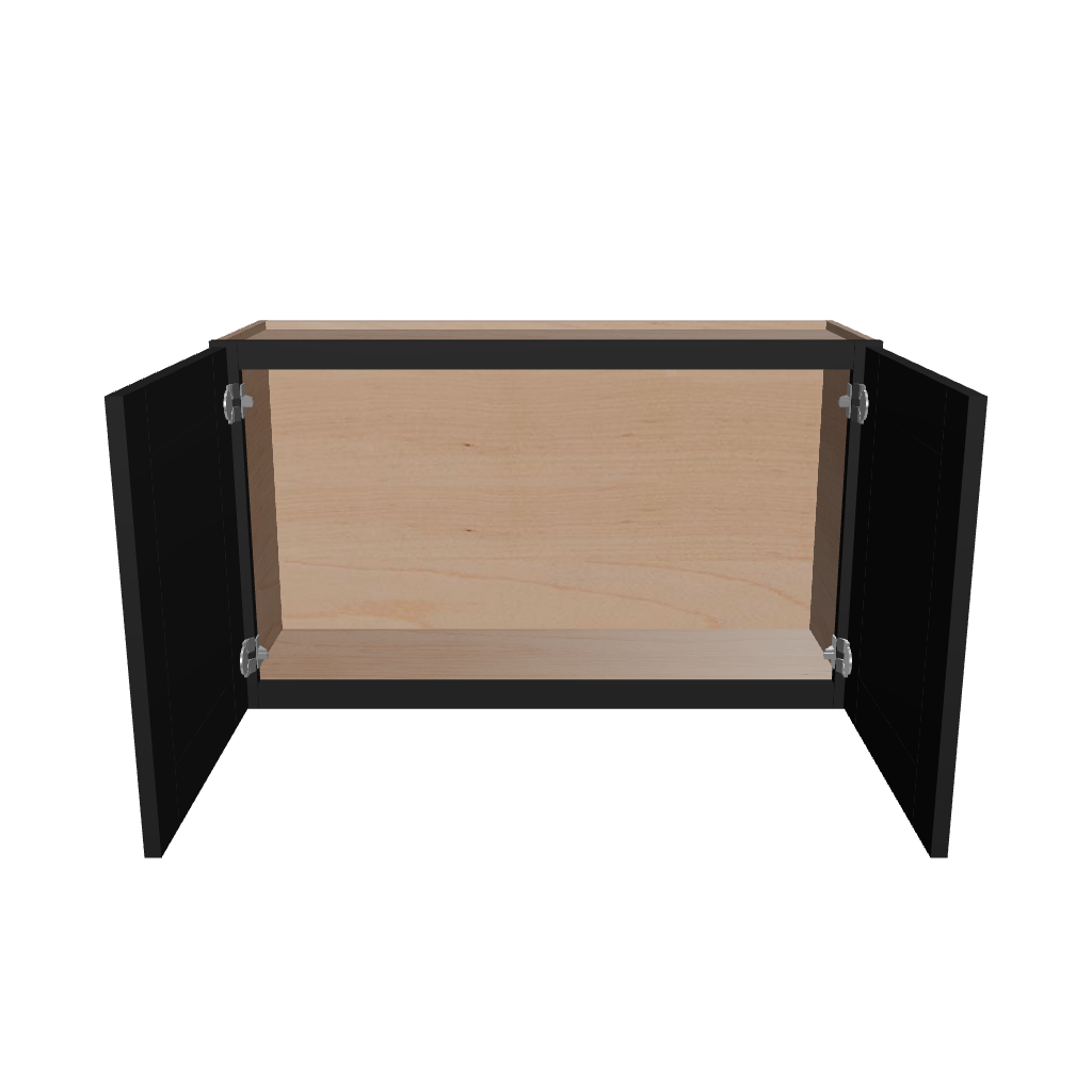 Modernform Cabinet Onyx Black Shaker 36" W X 21" H X 12" D Double Door Wall Cabinet