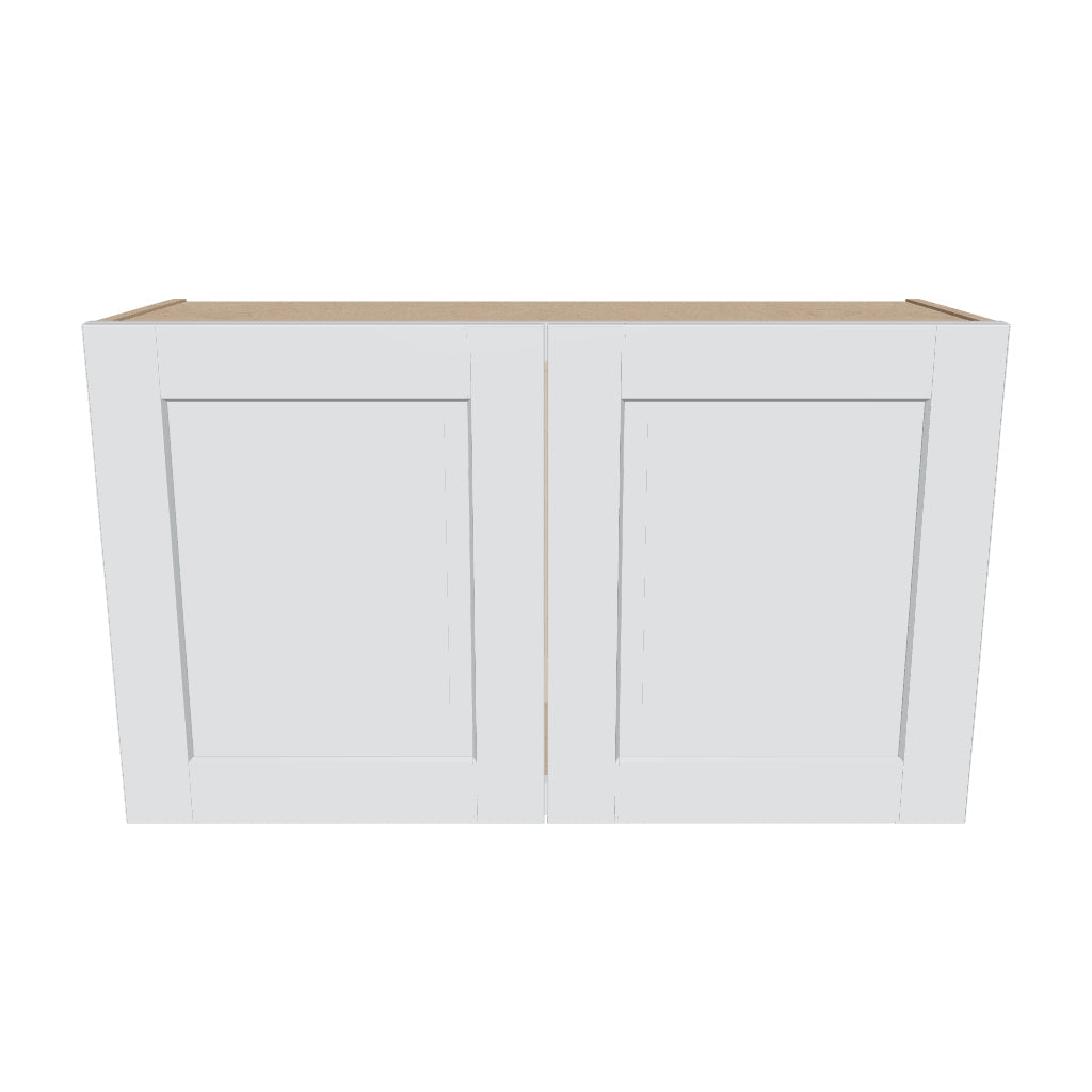 J&K White Shaker S8 Double Door Wall Cabinet   36" W x 21" H