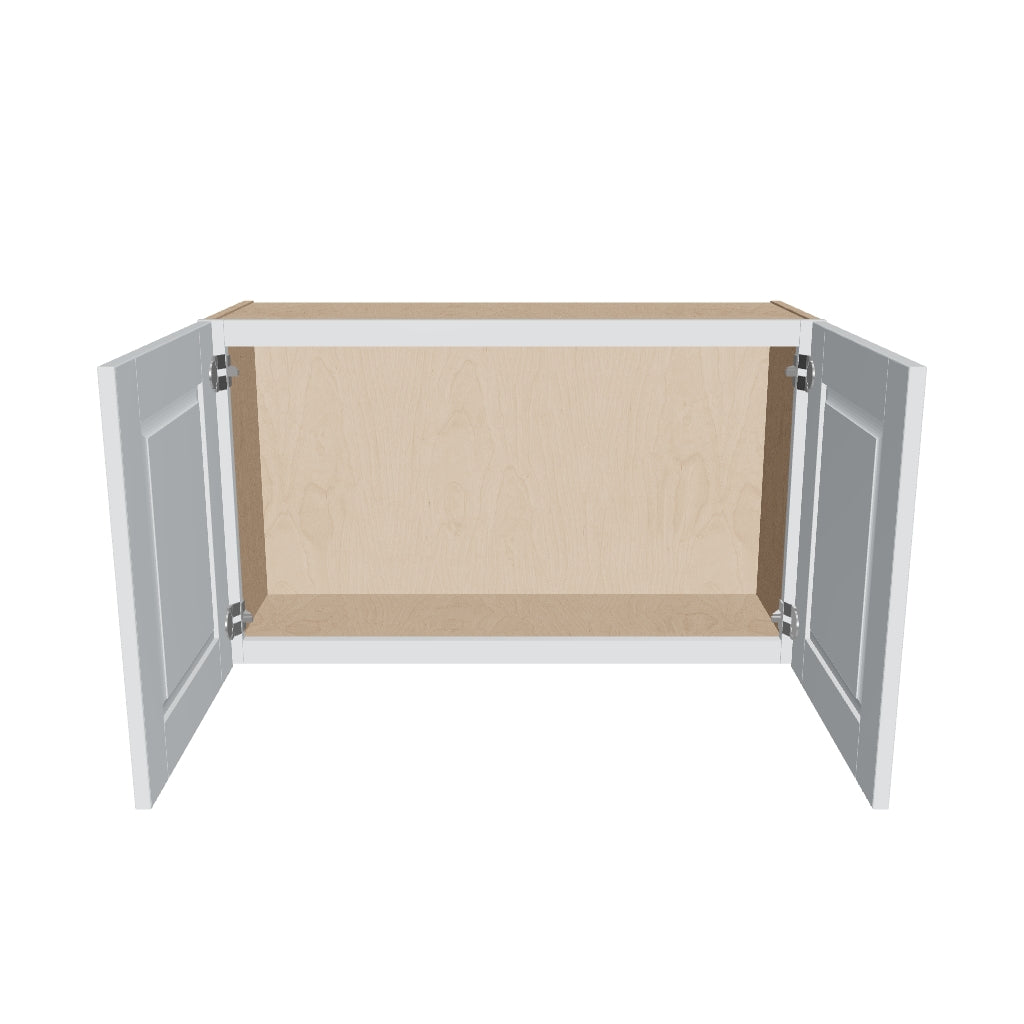 J&K White Shaker S8 Double Door Wall Cabinet   36" W x 21" H