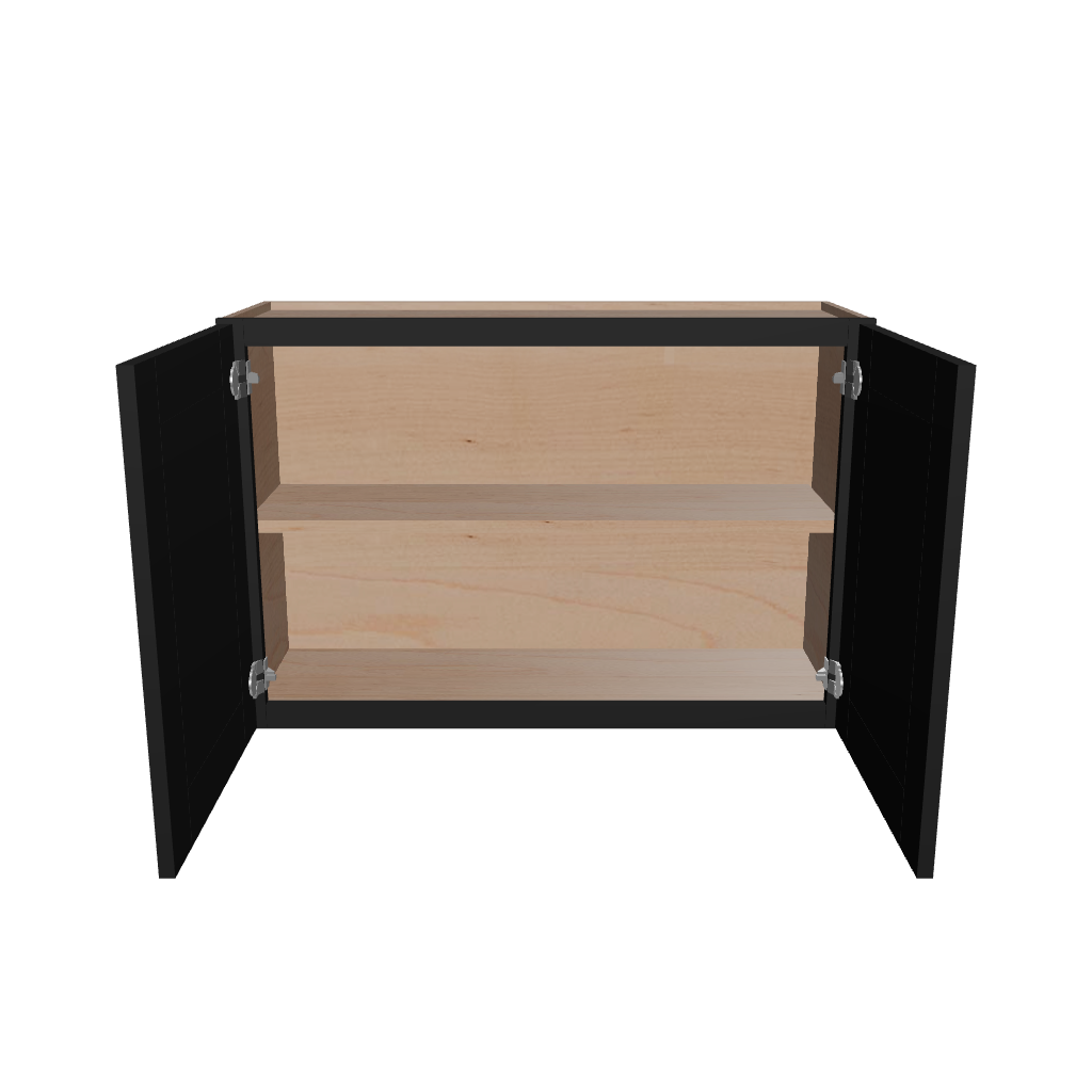 Modernform Cabinet Onyx Black Shaker 36" W X 24" H X 12" D Double Door Wall Cabinet