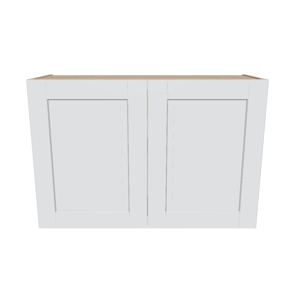 J&K White Shaker S8 Double Door Wall Cabinet   36" W x 24" H