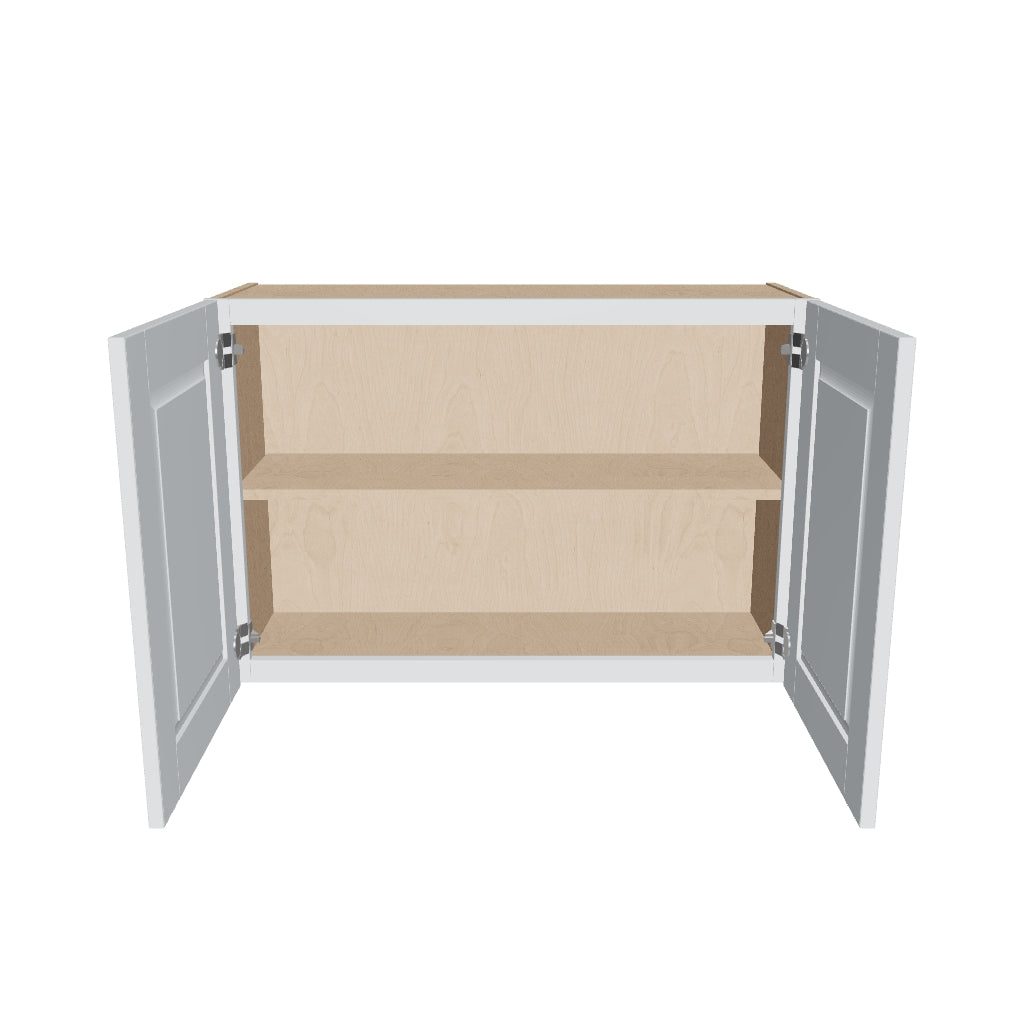 J&K White Shaker S8 Double Door Wall Cabinet   36" W x 24" H