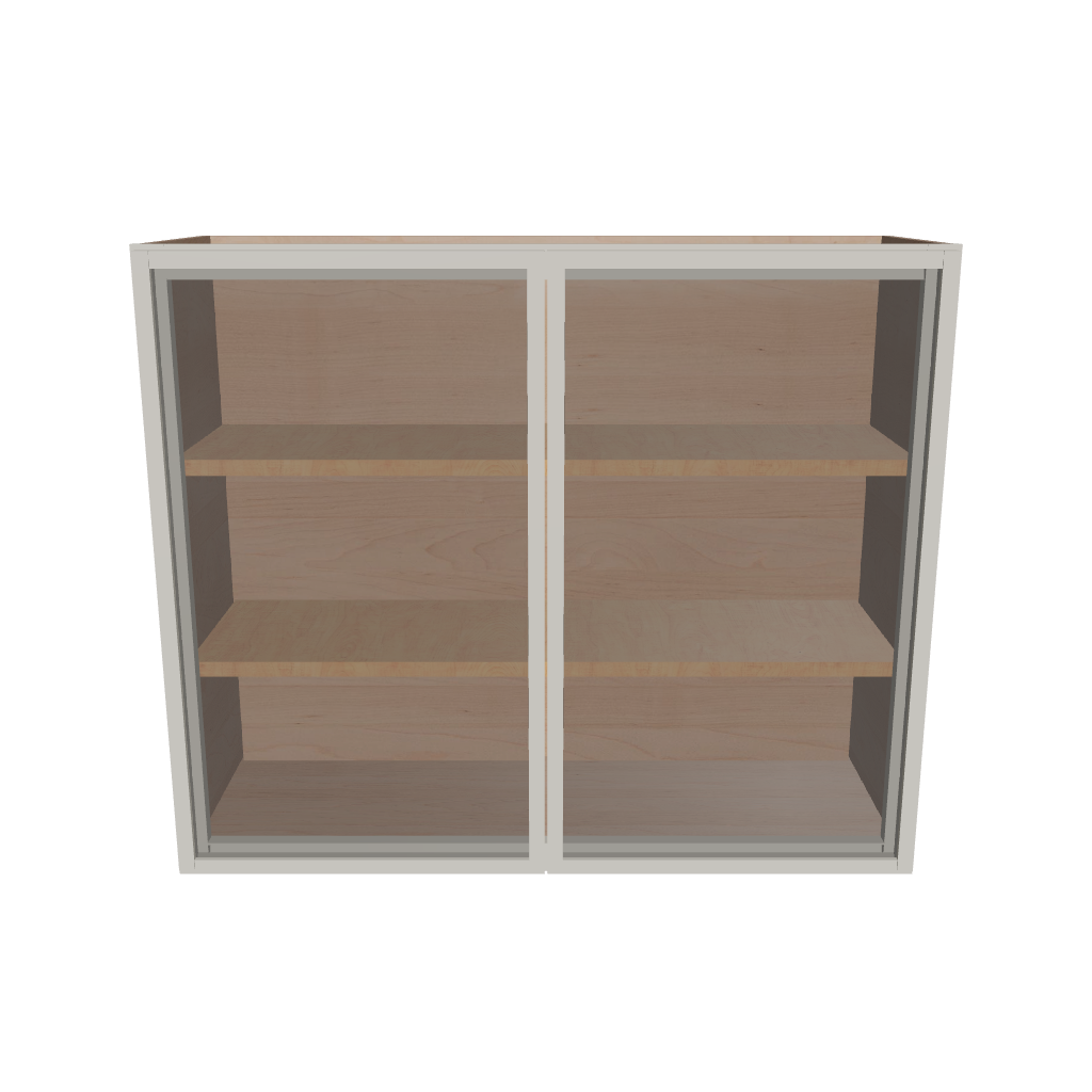 Modernform Cabinet Slim Dove White 36" W X 30" H X 12" D Double Glass Door Wall Cabinet