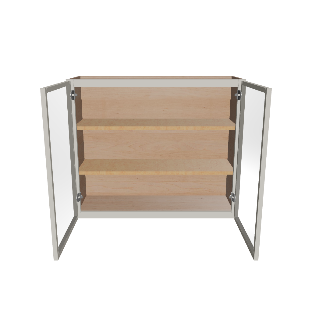 Modernform Cabinet Slim Dove White 36" W X 30" H X 12" D Double Glass Door Wall Cabinet