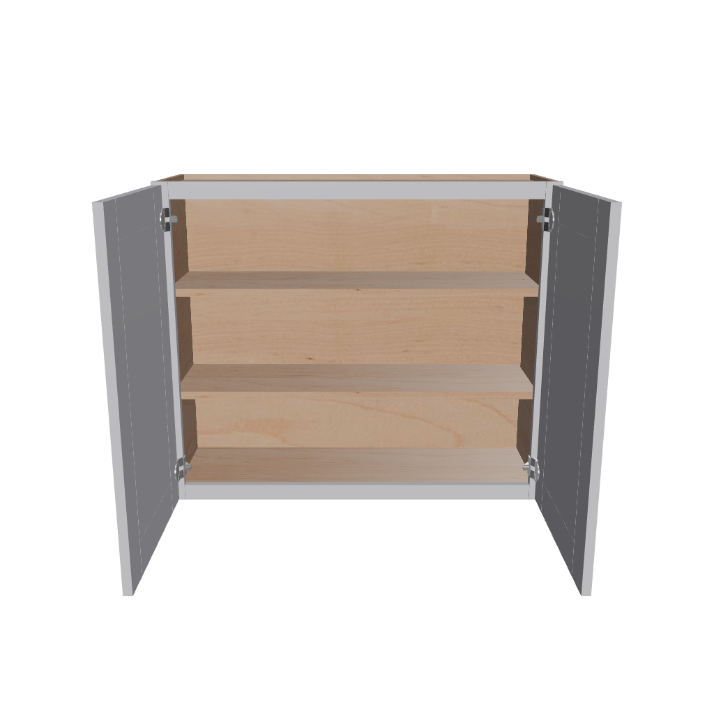 Modernform Cabinet Grey Shaker 36" W X 30" H X 12" D Double Door Wall Cabinet