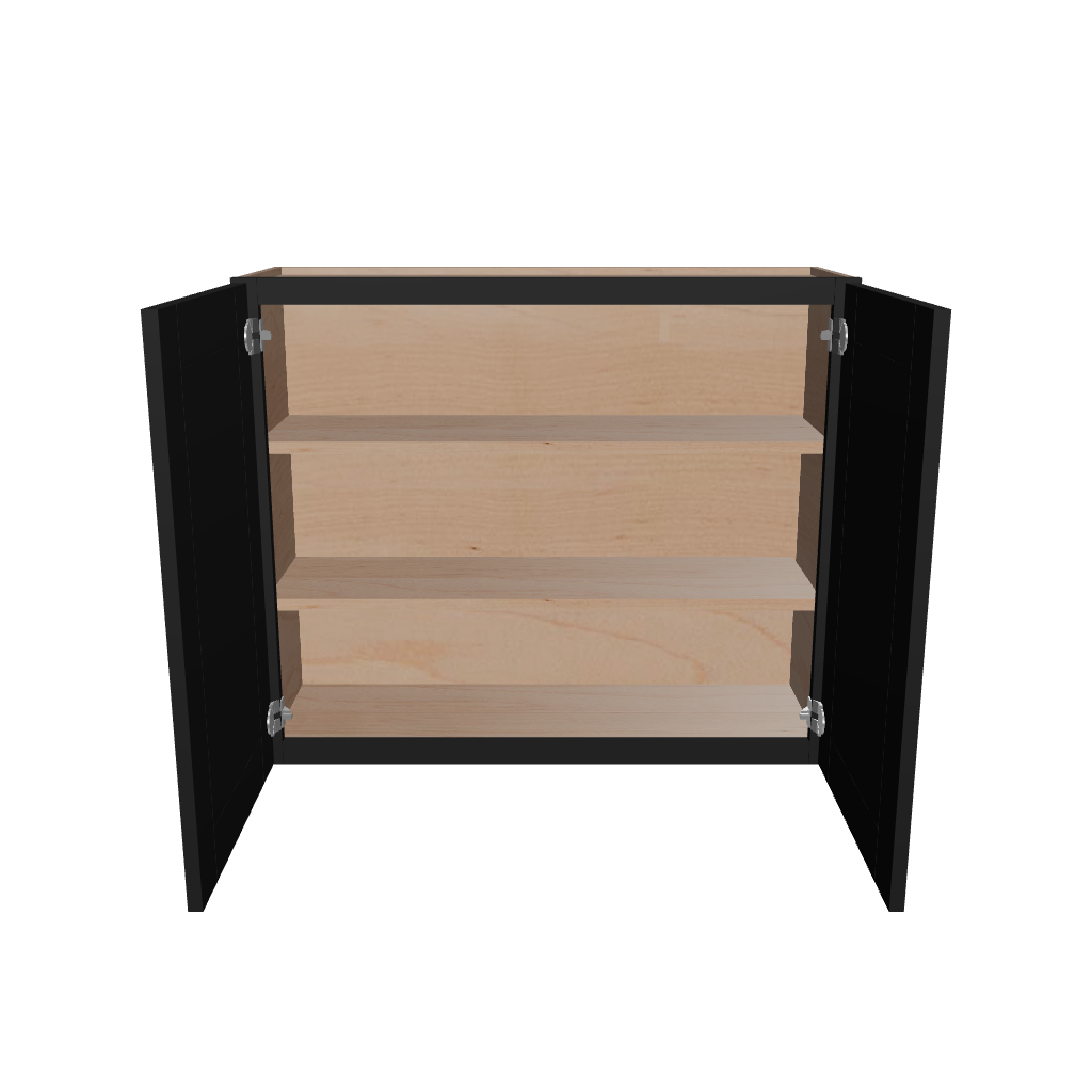 Modernform Cabinet Onyx Black Shaker 36" W X 30" H X 12" D Double Door Wall Cabinet