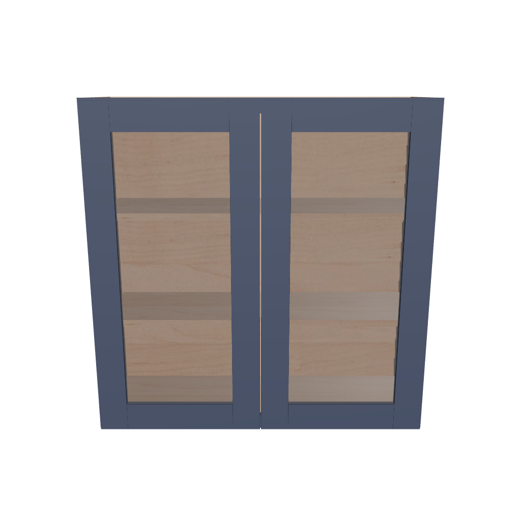 Modernform Cabinet Signature Blue 36" W X 36" H X 12" D Double Glass Door Wall Cabinet
