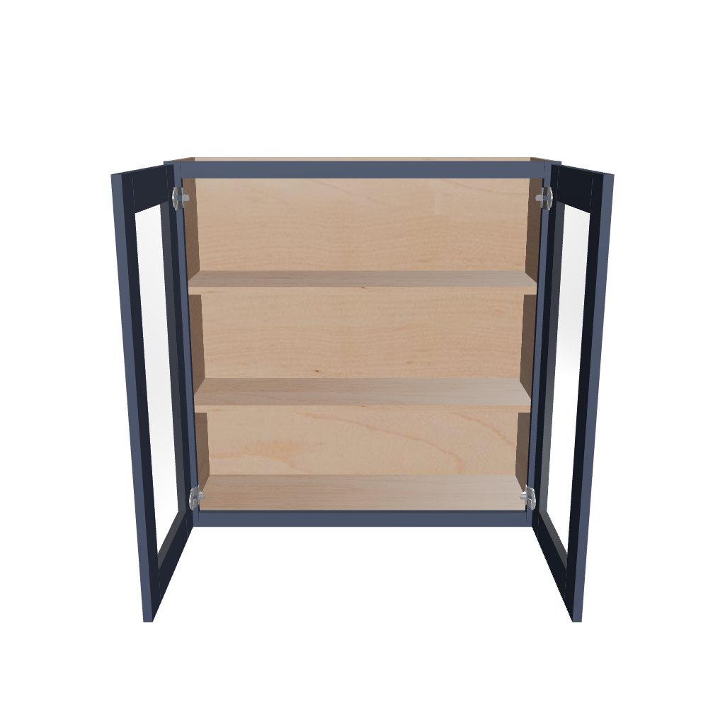 Modernform Cabinet Signature Blue 36" W X 36" H X 12" D Double Glass Door Wall Cabinet