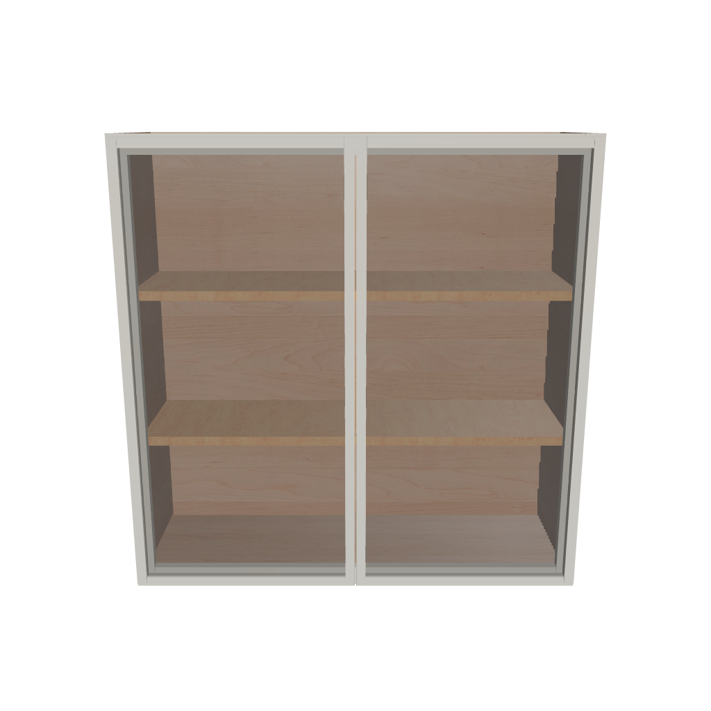 Modernform Cabinet Slim Dove White 36" W X 36" H X 12" D Double Glass Door Wall Cabinet