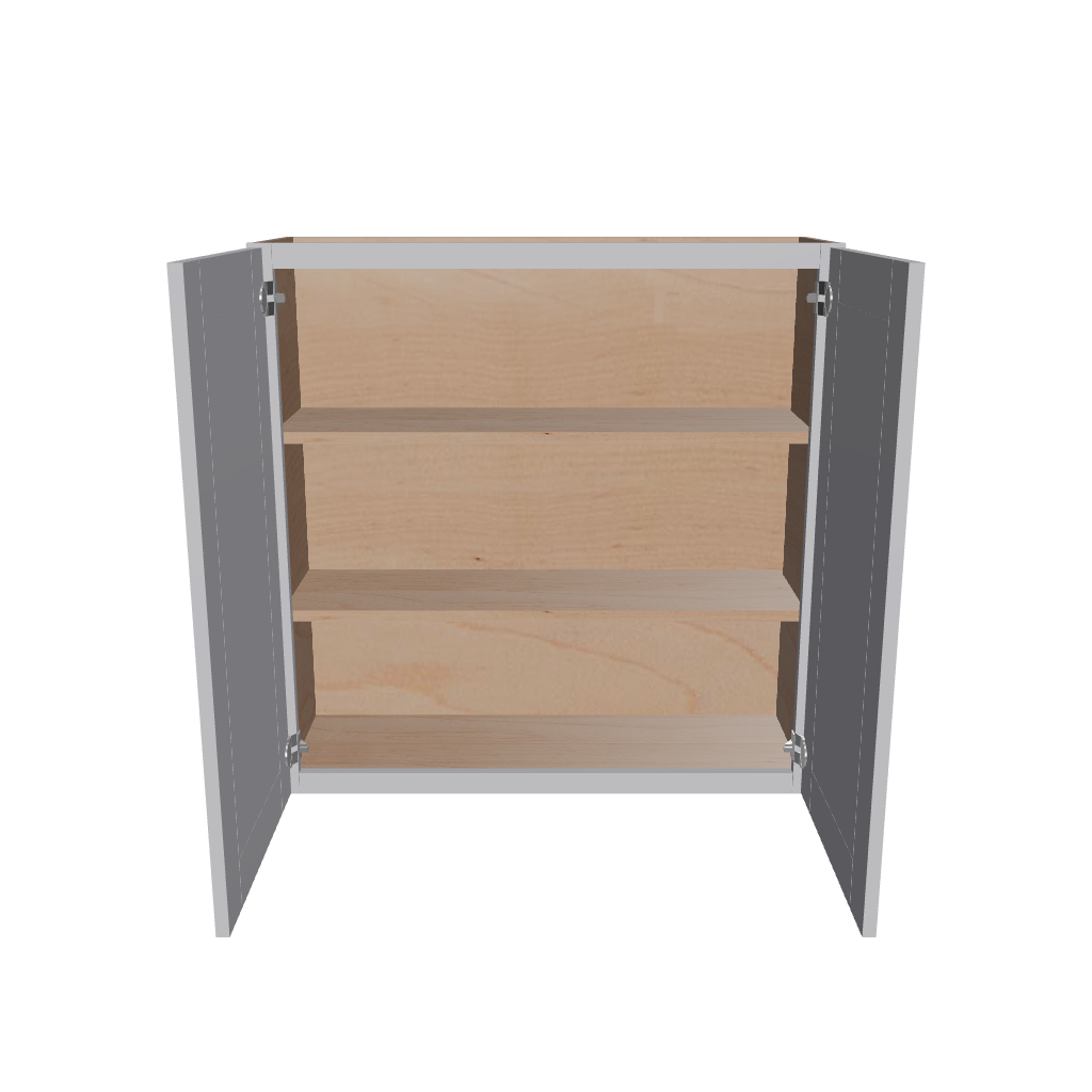 Modernform Cabinet Grey Shaker 36" W X 36" H X 12" D Double Door Wall Cabinet