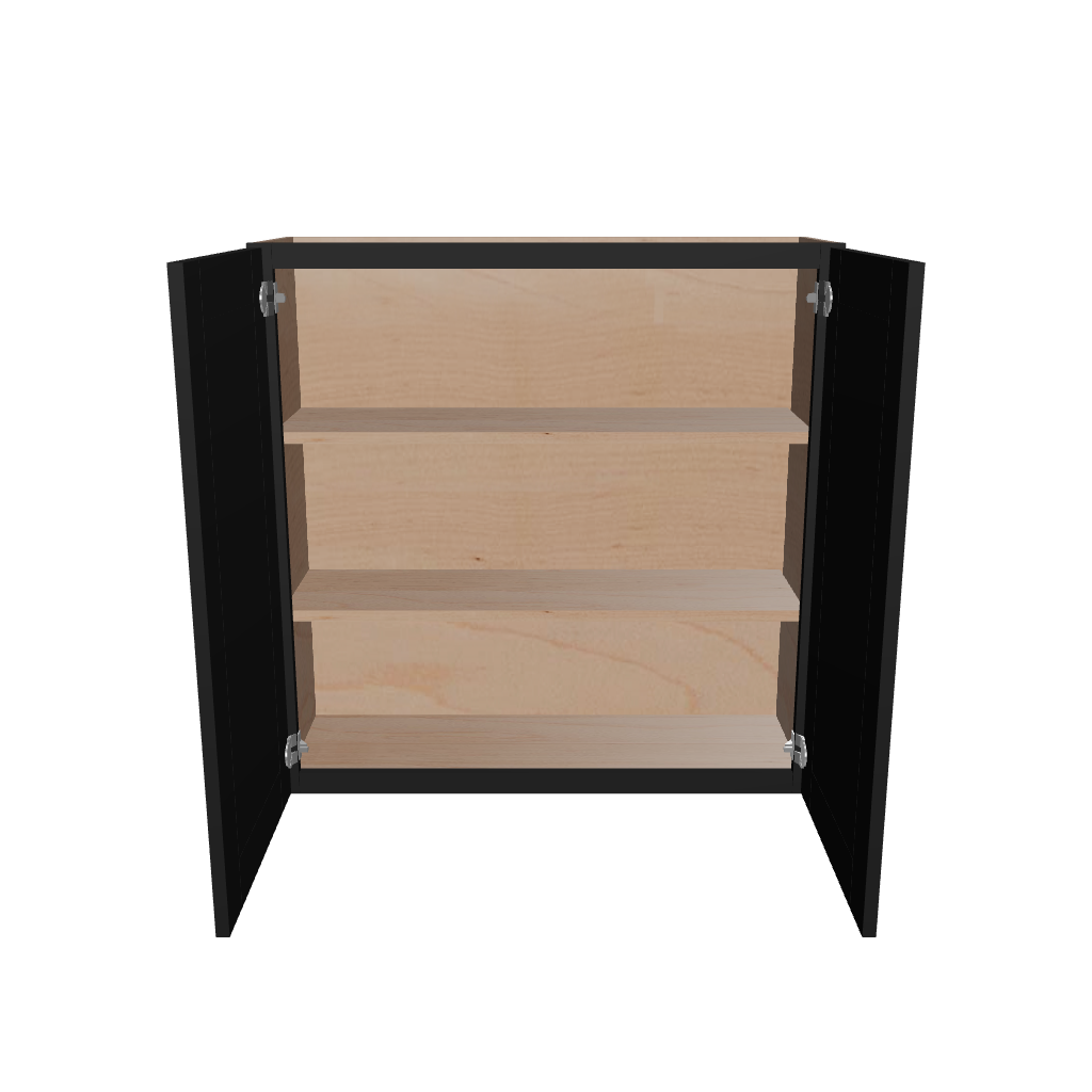 Modernform Cabinet Onyx Black Shaker 36" W X 36" H X 12" D Double Door Wall Cabinet