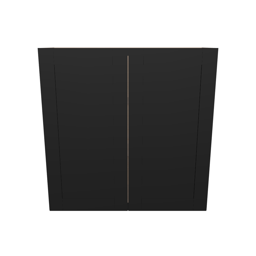 Modernform Cabinet Onyx Black Shaker 36" W X 36" H X 12" D Double Door Wall Cabinet