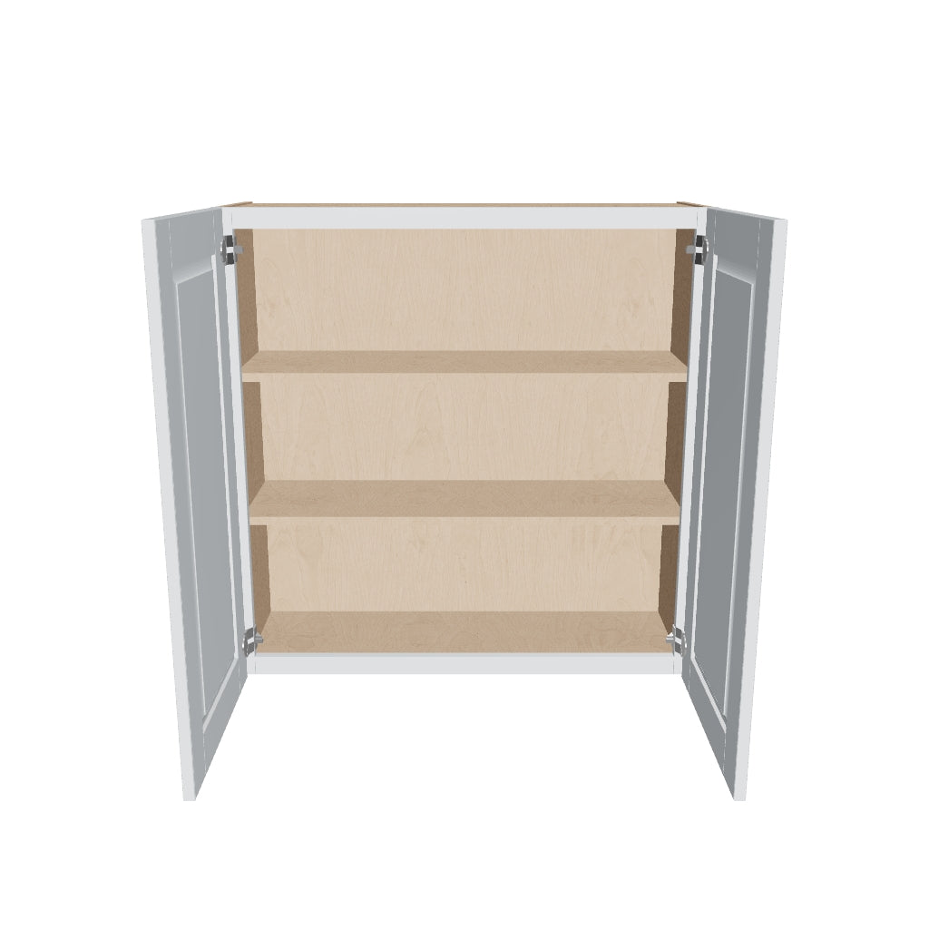 J&K White Shaker S8 Double Door Wall Cabinet   36" W x 36" H