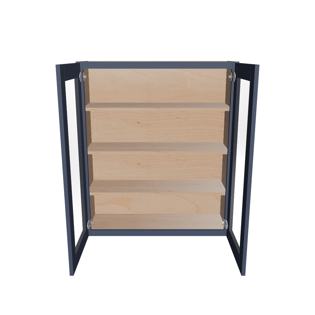Modernform Cabinet Signature Blue 36" W X 42" H X 12" D Double Glass Door Wall Cabinet