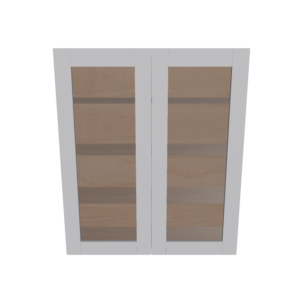 Modernform Cabinet Grey Shaker 36" W X 42" H X 12" D Double Glass Door Wall Cabinet