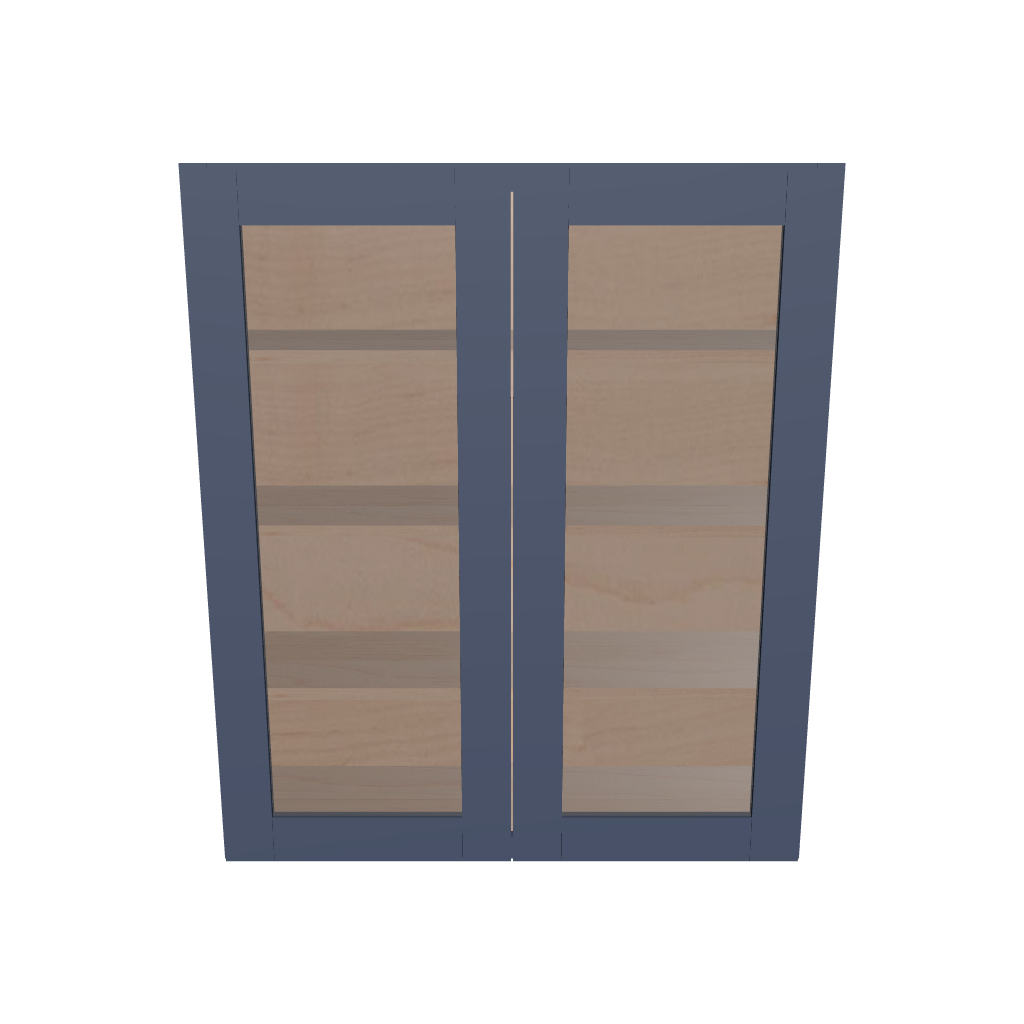 Modernform Cabinet Signature Blue 36" W X 42" H X 12" D Double Glass Door Wall Cabinet
