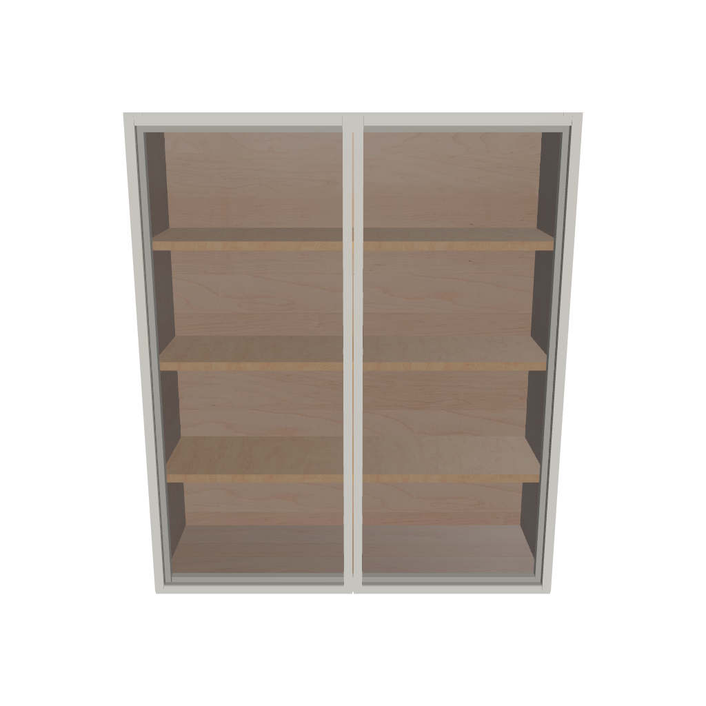 Modernform Cabinet Slim Dove White 36" W X 42" H X 12" D Double Glass Door Wall Cabinet