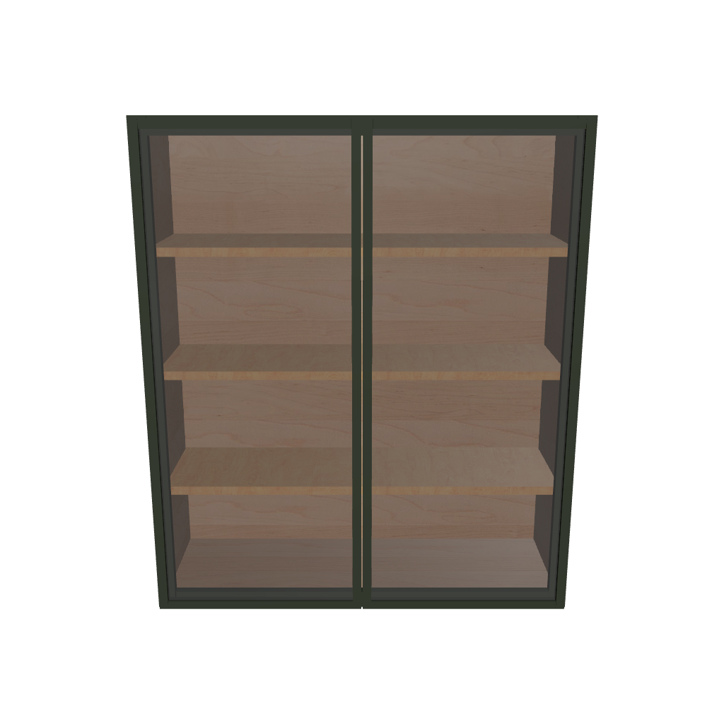 Modernform Cabinet Slim Sage Green 36" W X 42" H X 12" D Double Glass Door Wall Cabinet