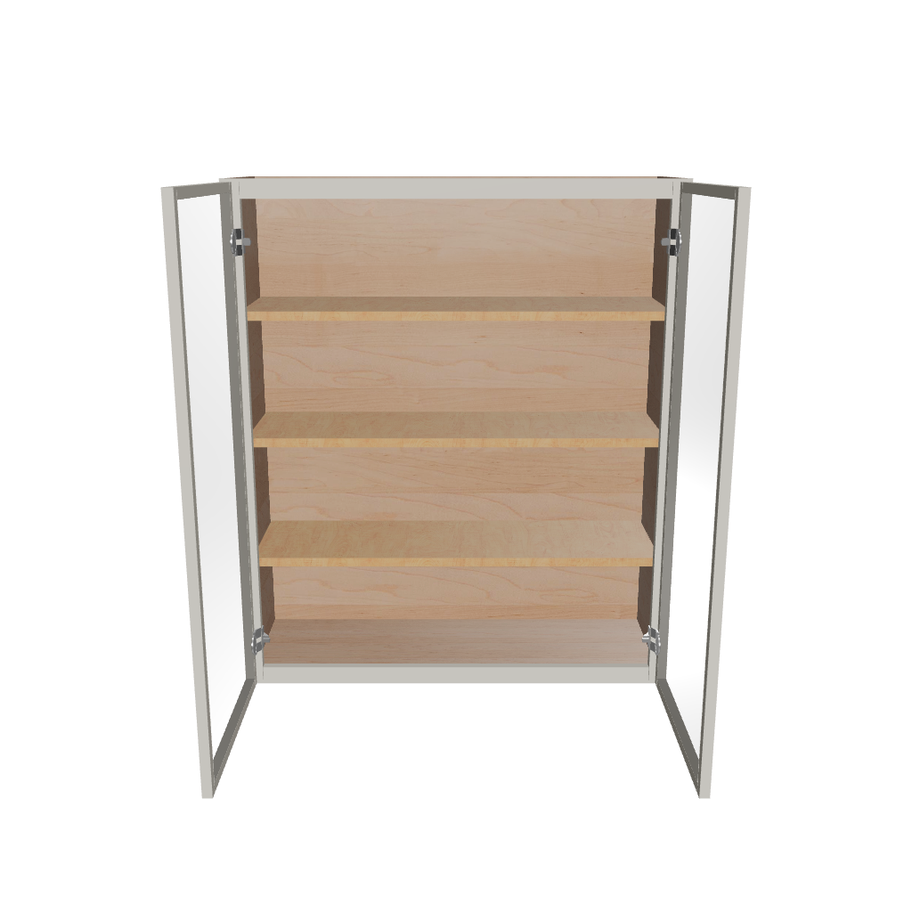 Modernform Cabinet Slim Dove White 36" W X 42" H X 12" D Double Glass Door Wall Cabinet